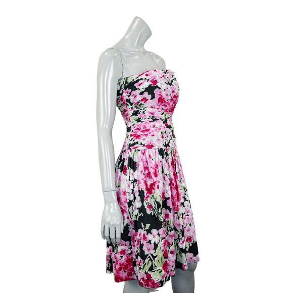 Agnes b. Paris Women's Strapeless Floral Print Dress fits size S/M - Picture 3 of 8